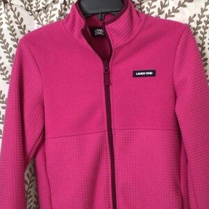 Lands' End Vibrant Pink Full-Zip Fleece